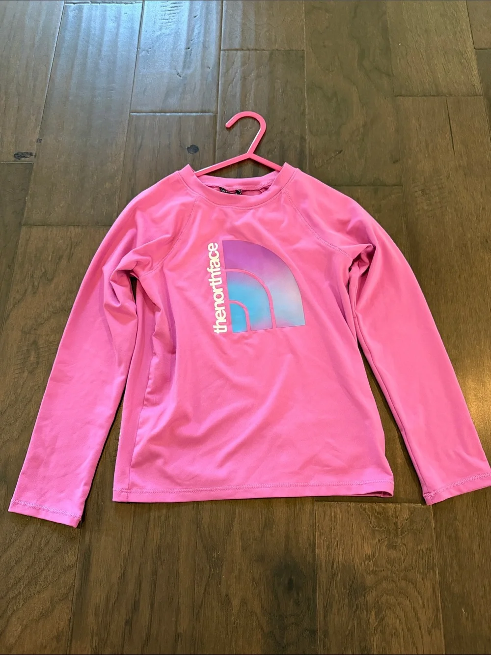 The North Face Kids Pink Long-Sleeve Rash Guard and Swim Shorts Set